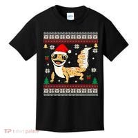 Ugly Christmas Pajama Sweater Leopard Gecko Animals Lover Kids T-Shirt thumb 0