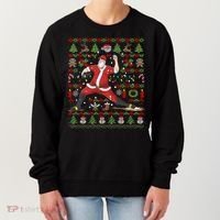 Ugly Christmas Pitcher Baseball Santa Claus Great Gift Women's Sweatshirt thumb 0