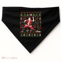 Ugly Christmas Pitcher Baseball Santa Claus Great Gift USA-Made Doggie Bandana thumb 0