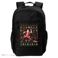 Ugly Christmas Pitcher Baseball Santa Claus Great Gift Backpack thumb 0