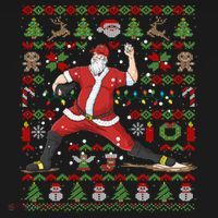 Ugly Christmas Pitcher Baseball Santa Claus Great Gift Bucket Hat thumb 4