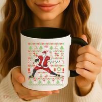 Ugly Christmas Pitcher Baseball Santa Claus Great Gift Coffee Mug thumb 3