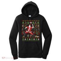 Ugly Christmas Pitcher Baseball Santa Claus Great Gift Women's Hoodie thumb 0