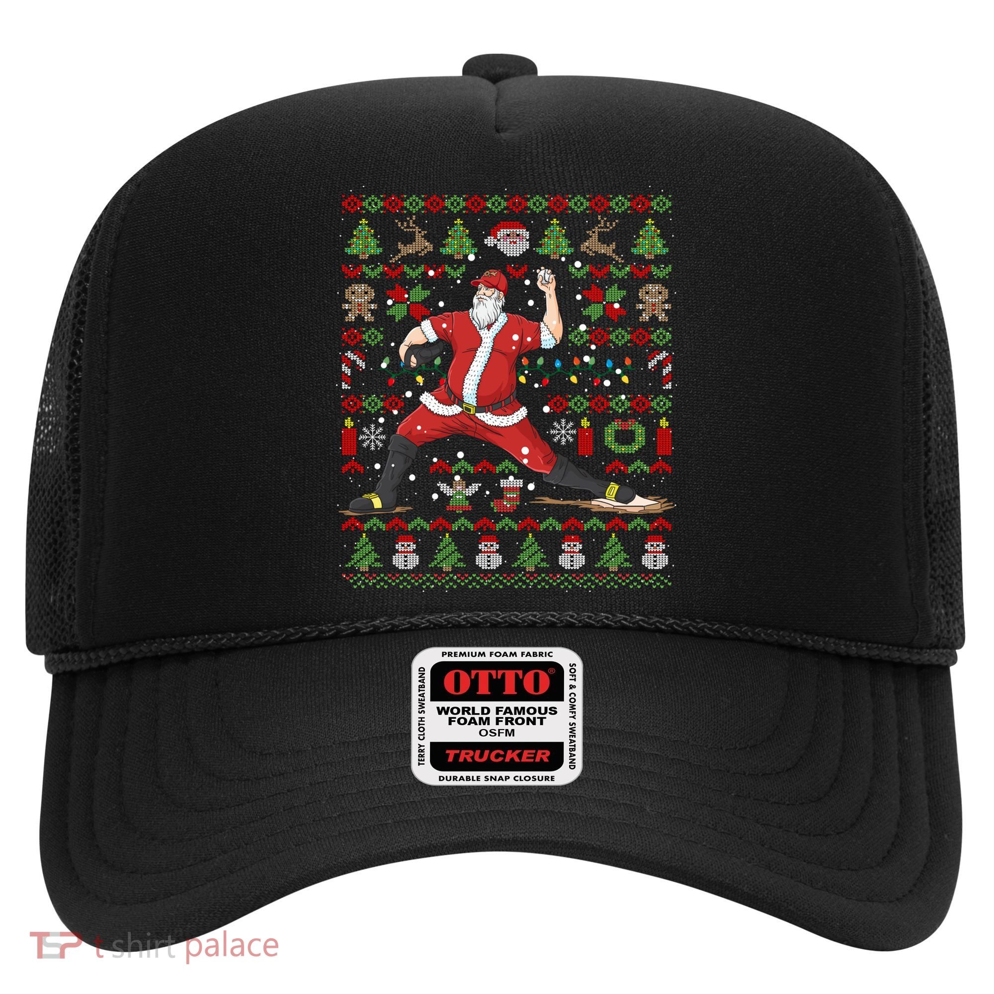 Ugly Christmas Pitcher Baseball Santa Claus Great Gift Hat