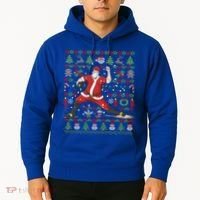 Ugly Christmas Pitcher Baseball Santa Claus Great Gift Hoodie thumb 2