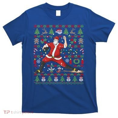 Ugly Christmas Pitcher Baseball Santa Claus Great Gift T-Shirt