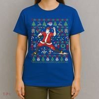 Ugly Christmas Pitcher Baseball Santa Claus Great Gift T-Shirt thumb 4