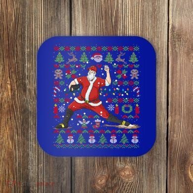 Ugly Christmas Pitcher Baseball Santa Claus Great Gift Coaster