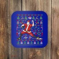 Ugly Christmas Pitcher Baseball Santa Claus Great Gift Coaster thumb 0