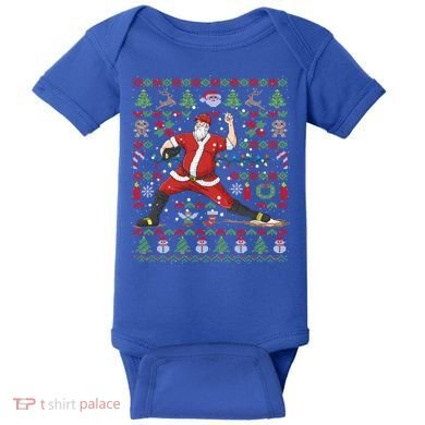 Ugly Christmas Pitcher Baseball Santa Claus Great Gift Baby Bodysuit
