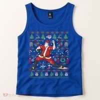 Ugly Christmas Pitcher Baseball Santa Claus Great Gift Tank Top thumb 2