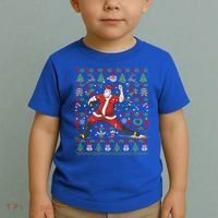 Ugly Christmas Pitcher Baseball Santa Claus Great Gift Toddler T-Shirt thumb 2