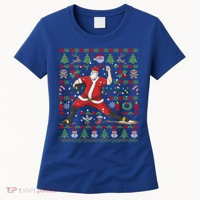 Ugly Christmas Pitcher Baseball Santa Claus Great Gift Women's T-Shirt