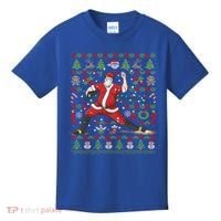 Ugly Christmas Pitcher Baseball Santa Claus Great Gift Kids T-Shirt thumb 0