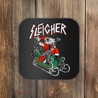 Ugly Christmas Sweater Sleigher Heavy Metal Santa Xmas Coaster thumb 0
