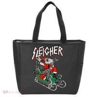 Ugly Christmas Sweater Sleigher Heavy Metal Santa Xmas Tote Bag thumb 0
