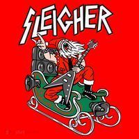Ugly Christmas Sweater Sleigher Heavy Metal Santa Xmas Santa Hat thumb 1