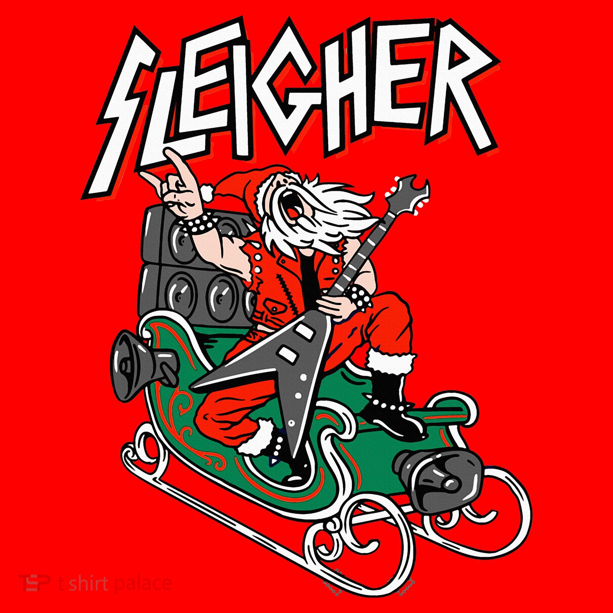 Ugly Christmas Sweater Sleigher Heavy Metal Santa Xmas Santa Hat
