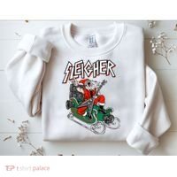 Ugly Christmas Sweater Sleigher Heavy Metal Santa Xmas Sweatshirt thumb 2