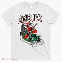 Ugly Christmas Sweater Sleigher Heavy Metal Santa Xmas T-Shirt thumb 0