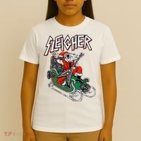 Ugly Christmas Sweater Sleigher Heavy Metal Santa Xmas T-Shirt thumb 4