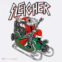 Ugly Christmas Sweater Sleigher Heavy Metal Santa Xmas T-Shirt thumb 7