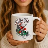 Ugly Christmas Sweater Sleigher Heavy Metal Santa Xmas Coffee Mug thumb 3