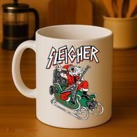 Ugly Christmas Sweater Sleigher Heavy Metal Santa Xmas Coffee Mug thumb 4