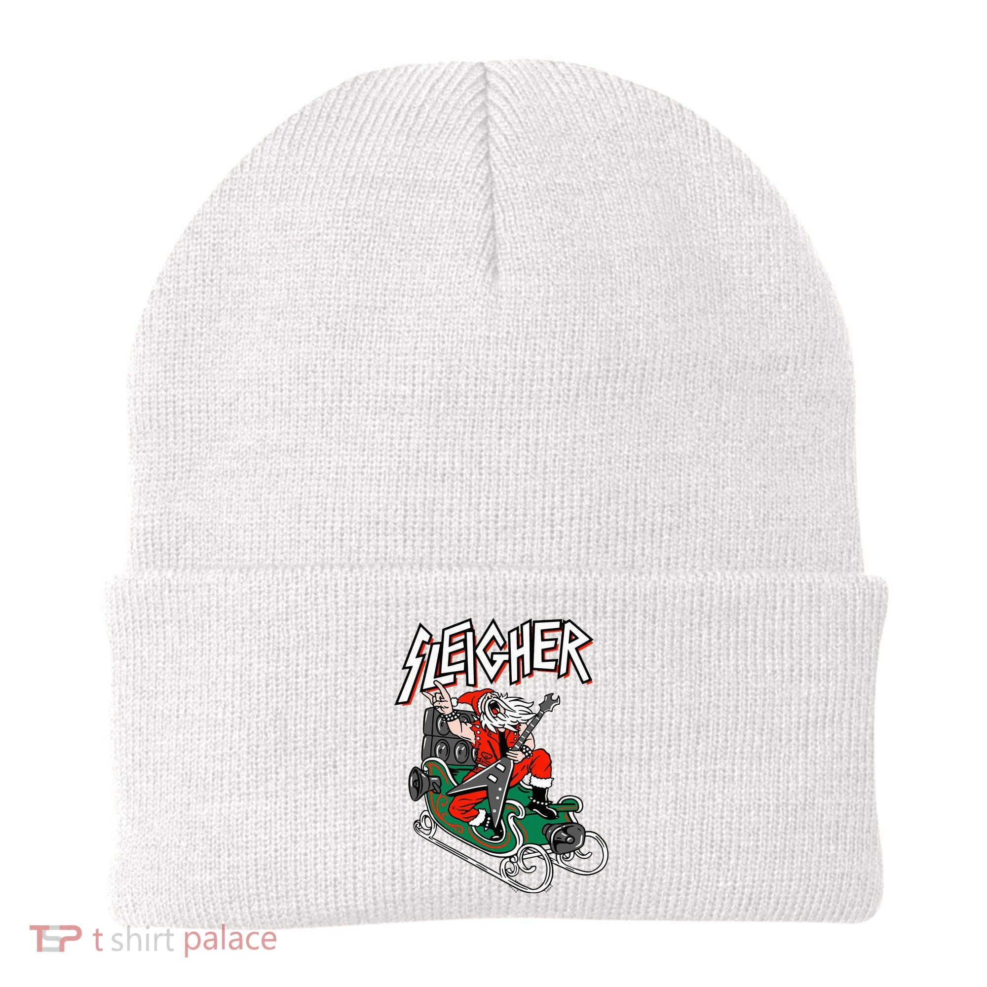Ugly Christmas Sweater Sleigher Heavy Metal Santa Xmas Beanie