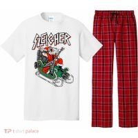 Ugly Christmas Sweater Sleigher Heavy Metal Santa Xmas Pajama Set thumb 0