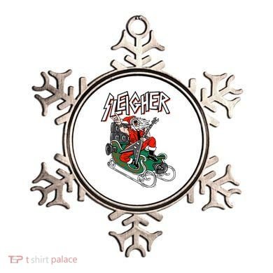 Ugly Christmas Sweater Sleigher Heavy Metal Santa Xmas Ornament
