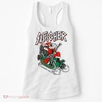 Ugly Christmas Sweater Sleigher Heavy Metal Santa Xmas Women's Tank Top thumb 0
