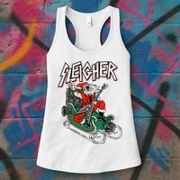Ugly Christmas Sweater Sleigher Heavy Metal Santa Xmas Women's Tank Top thumb 3