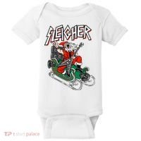 Ugly Christmas Sweater Sleigher Heavy Metal Santa Xmas Baby Bodysuit thumb 0