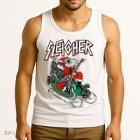 Ugly Christmas Sweater Sleigher Heavy Metal Santa Xmas Tank Top thumb 3