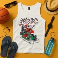 Ugly Christmas Sweater Sleigher Heavy Metal Santa Xmas Tank Top thumb 4
