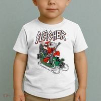 Ugly Christmas Sweater Sleigher Heavy Metal Santa Xmas Toddler T-Shirt thumb 2