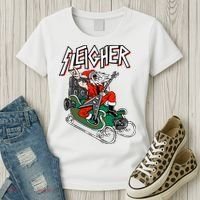 Ugly Christmas Sweater Sleigher Heavy Metal Santa Xmas Women's T-Shirt thumb 3