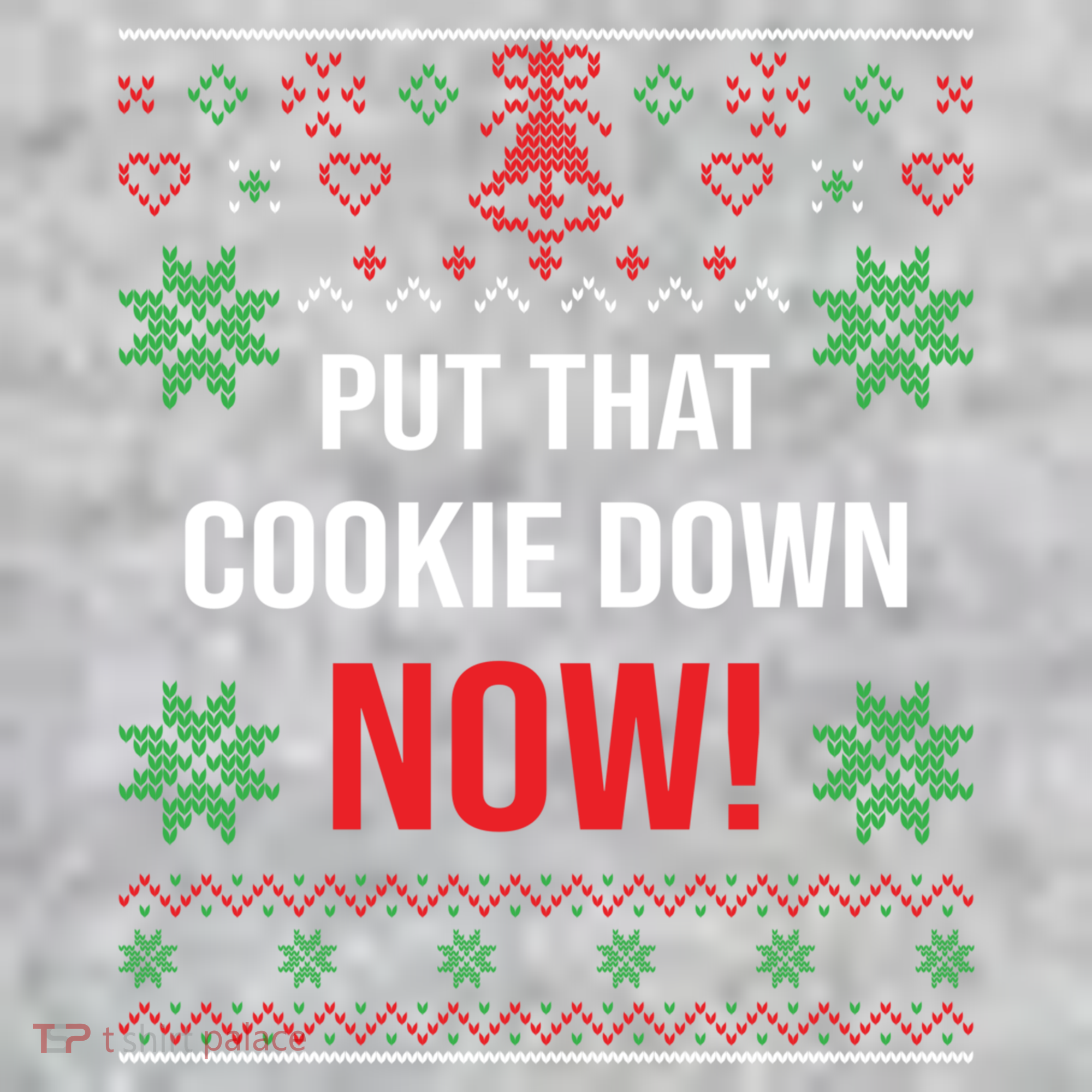 Ugly Christmas Sweater Put That Cookie Down Santa Claus Gift The Baniff Cuffed Pom Beanie