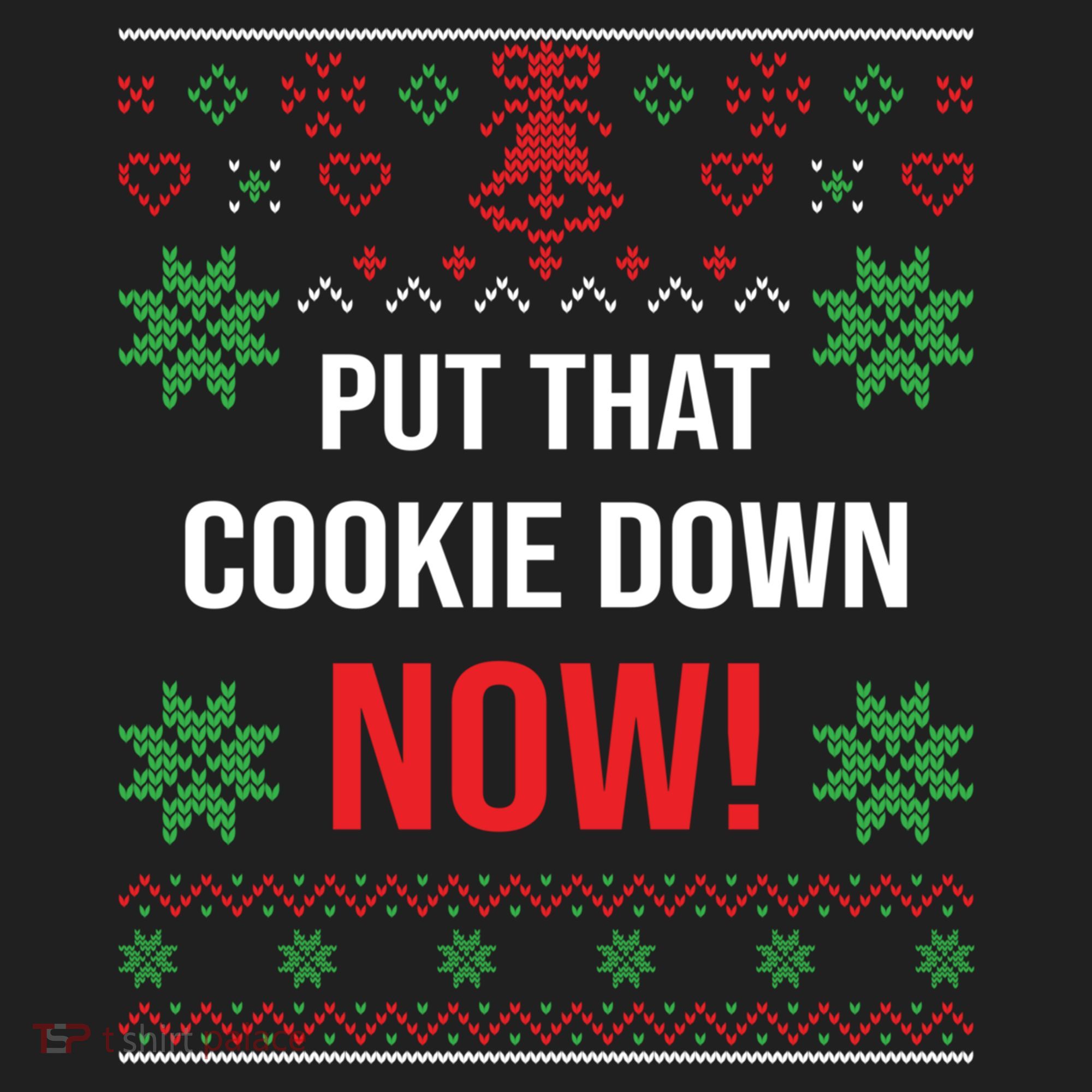 Ugly Christmas Sweater Put That Cookie Down Santa Claus Gift Comfort Colors Boxy T-Shirt