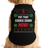 Ugly Christmas Sweater Put That Cookie Down Santa Claus Gift Doggie Tank thumb 0
