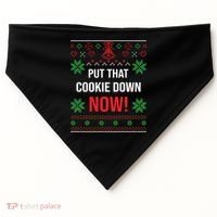 Ugly Christmas Sweater Put That Cookie Down Santa Claus Gift USA-Made Doggie Bandana thumb 0