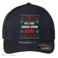 Ugly Christmas Sweater Put That Cookie Down Santa Claus Gift Flexfit Unipanel Trucker Cap thumb 0