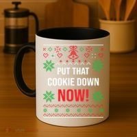 Ugly Christmas Sweater Put That Cookie Down Santa Claus Gift Coffee Mug thumb 4