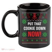 Ugly Christmas Sweater Put That Cookie Down Santa Claus Gift 11oz C Handle Ceramic Mug thumb 2