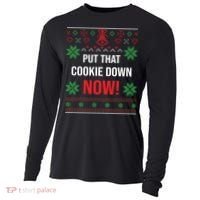 Ugly Christmas Sweater Put That Cookie Down Santa Claus Gift Cooling Performance Long Sleeve Crew thumb 0