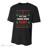 Ugly Christmas Sweater Put That Cookie Down Santa Claus Gift Youth Performance Sprint T-Shirt thumb 0