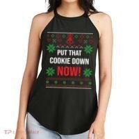 Ugly Christmas Sweater Put That Cookie Down Santa Claus Gift Women's Perfect Tri Rocker Tank thumb 2