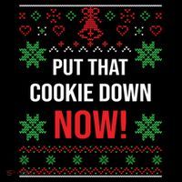 Ugly Christmas Sweater Put That Cookie Down Santa Claus Gift Kids Colorblock Raglan Jersey thumb 2