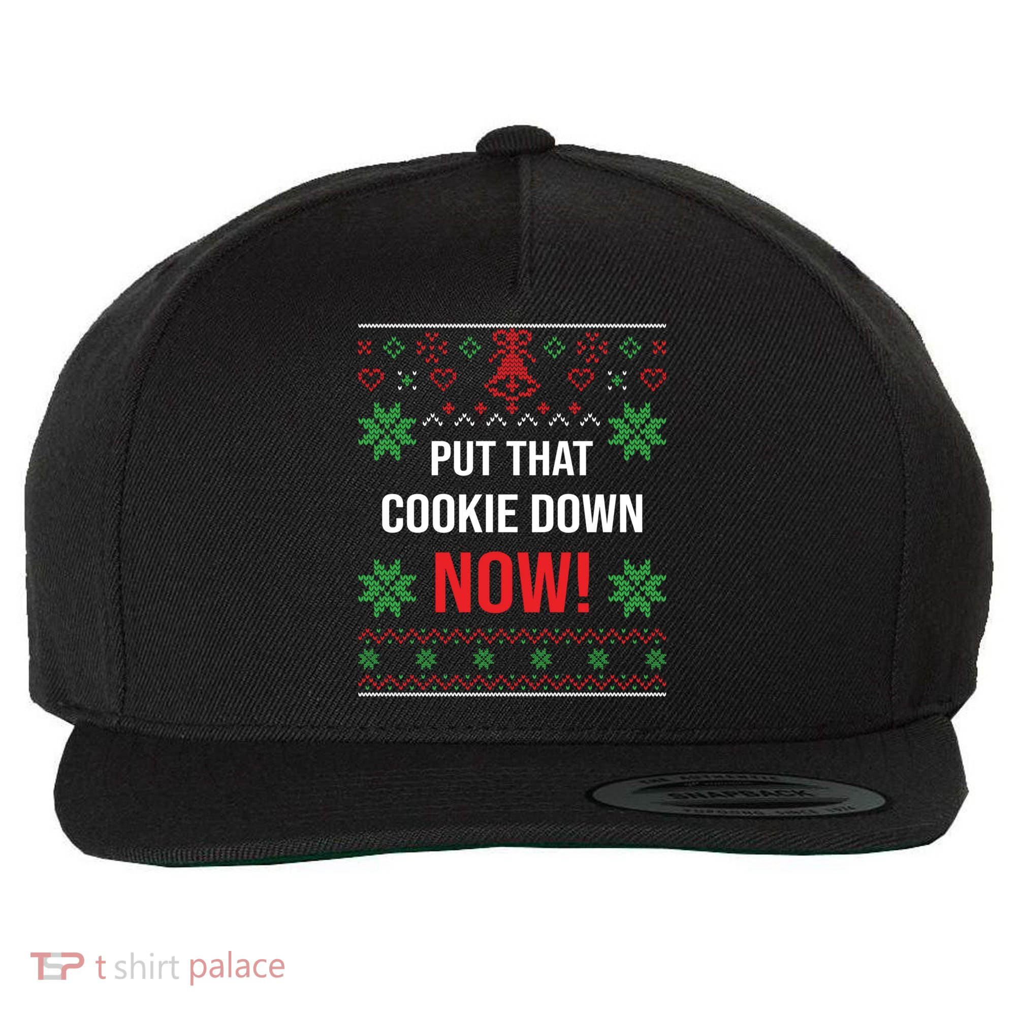 Ugly Christmas Sweater Put That Cookie Down Santa Claus Gift Wool Snapback Cap